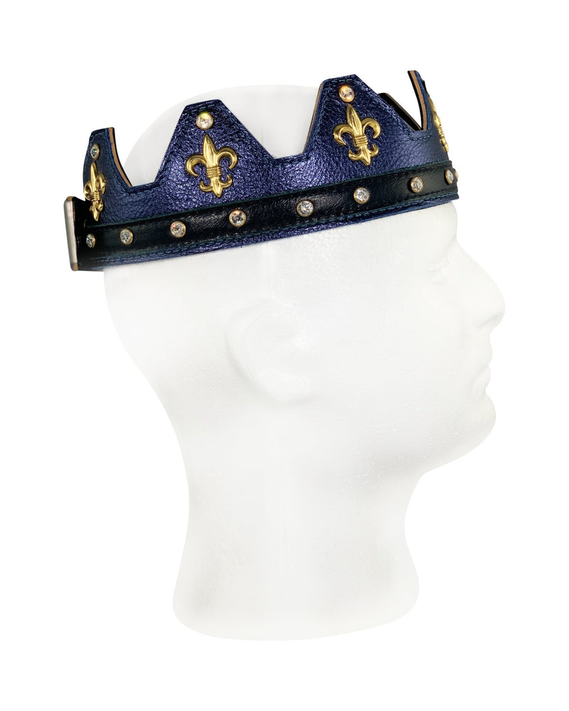 Navy Blue Leather Crown - Jimaye