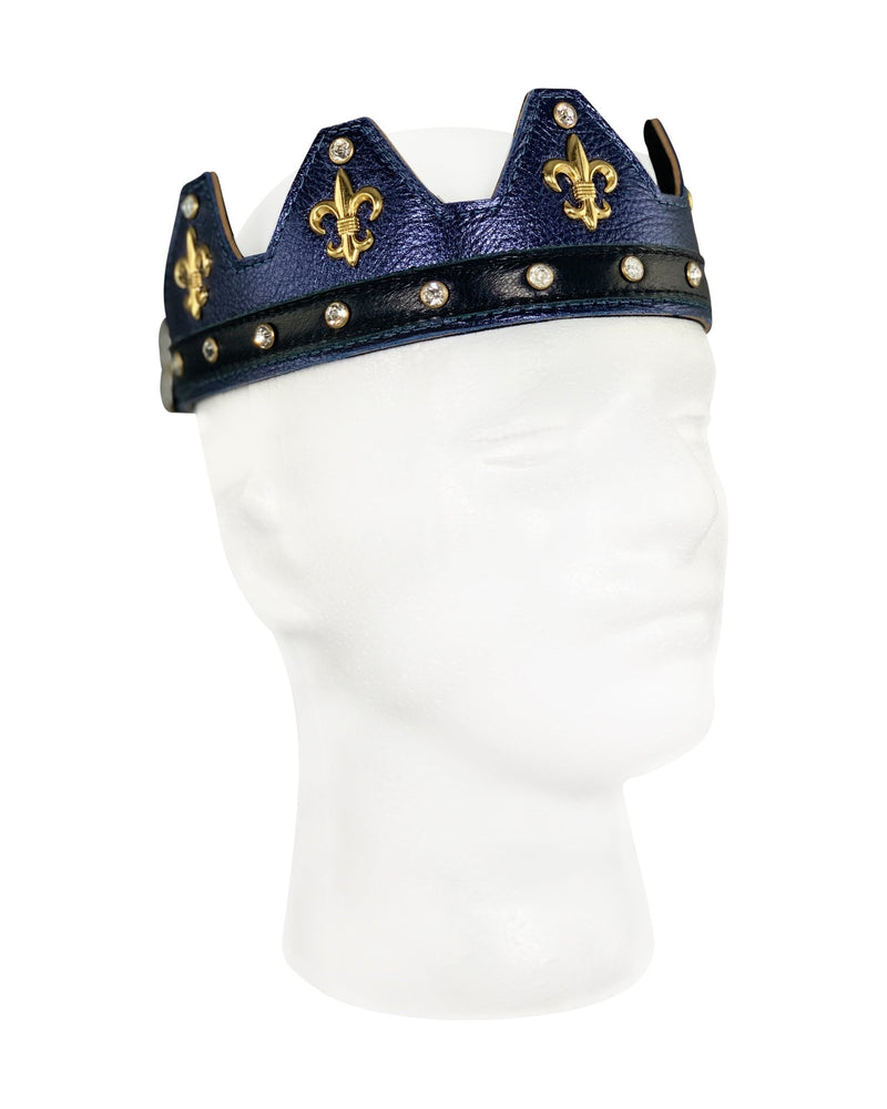 Navy Blue Leather Crown - Jimaye