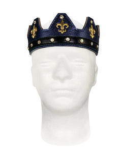 Navy Blue Leather Crown - Jimaye